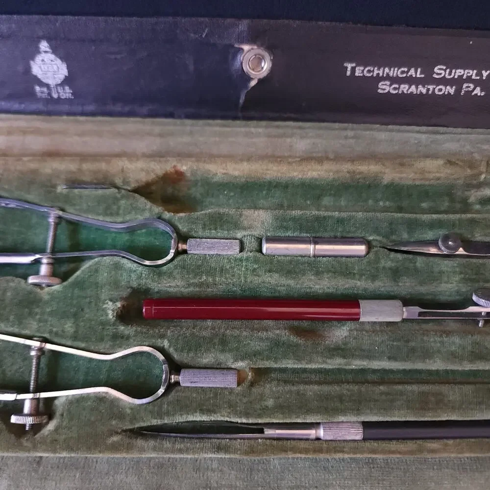 Vintage Tesco Technical Supply Co Academic Drafting Tool Set Scranton PA Germany